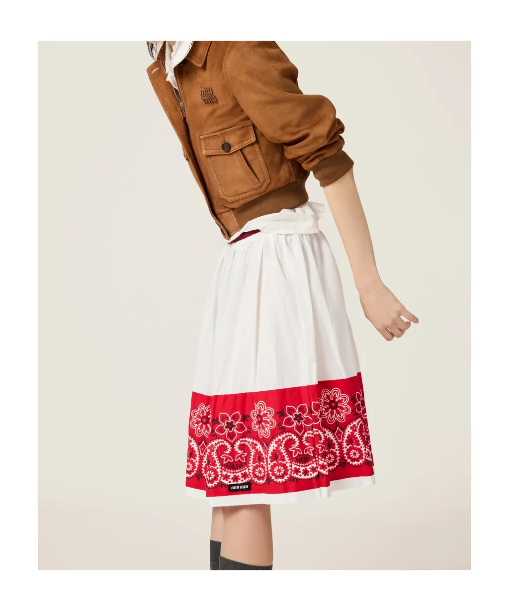 Two-Toned Poplin Skirt