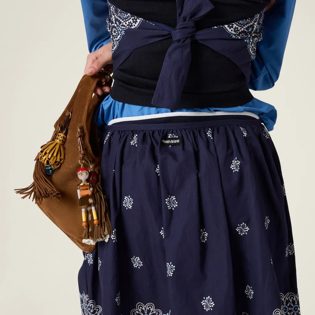 Pattern-Printed Poplin Skirt