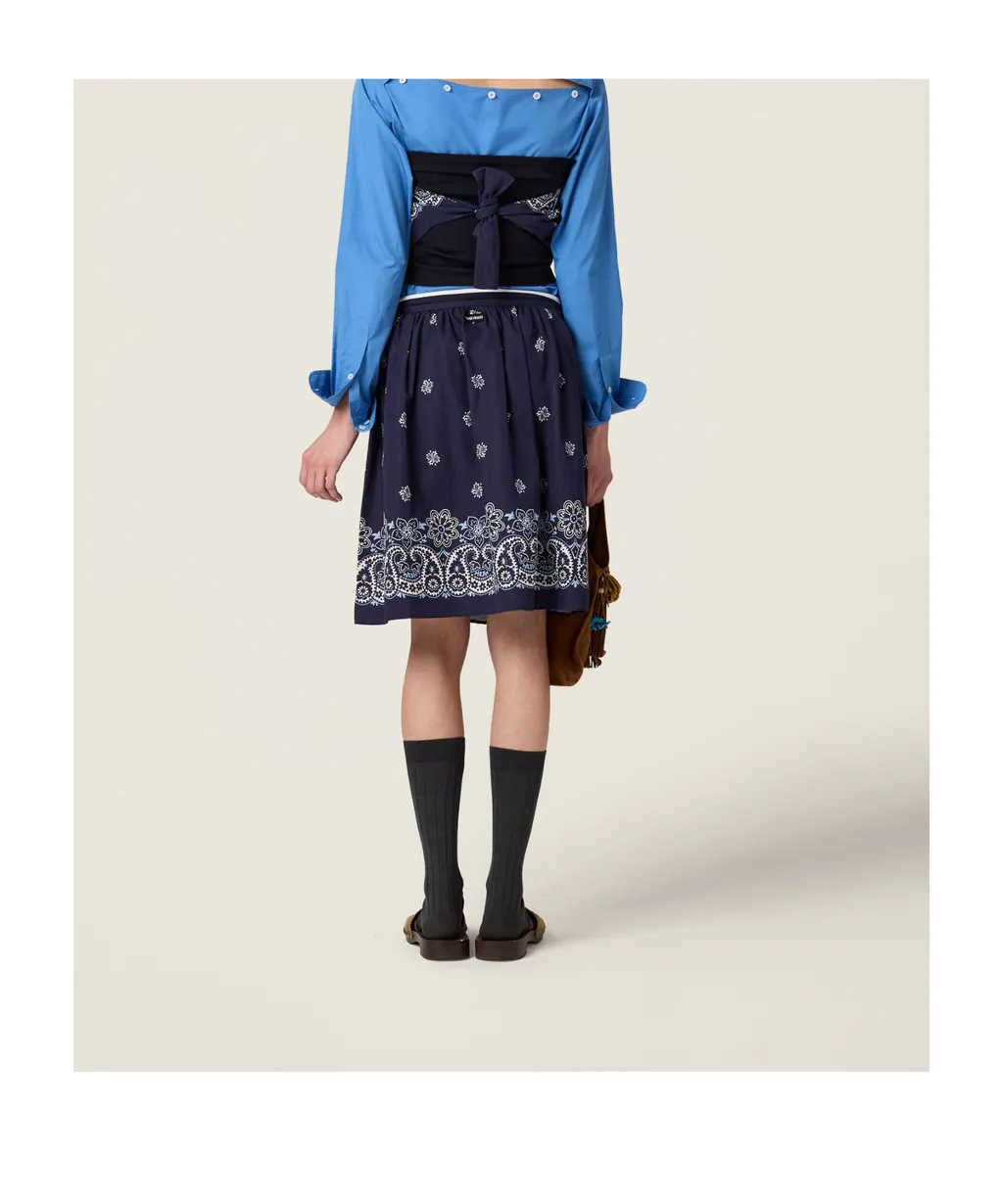 Pattern-Printed Poplin Skirt