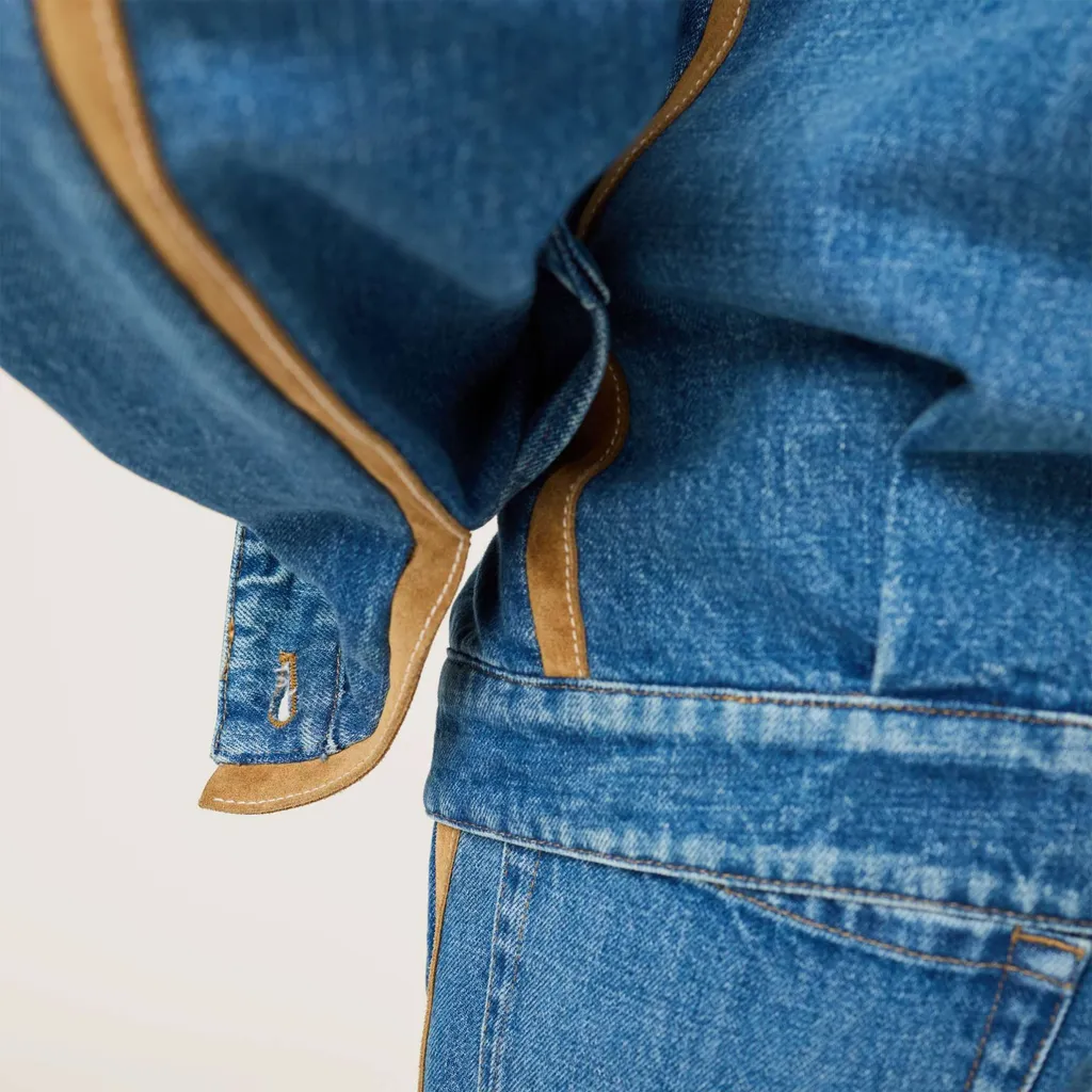 Denim And Leather Blouson Jacket