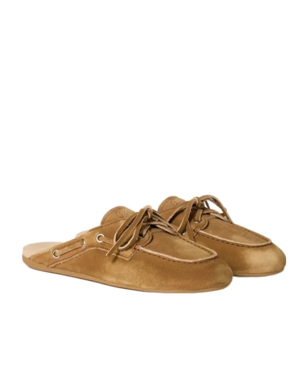 Lace-Up Flat Mules
