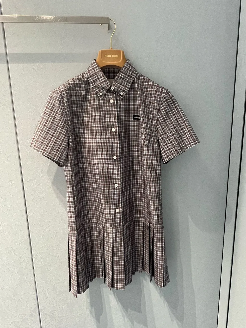 Checked Pleated Dress