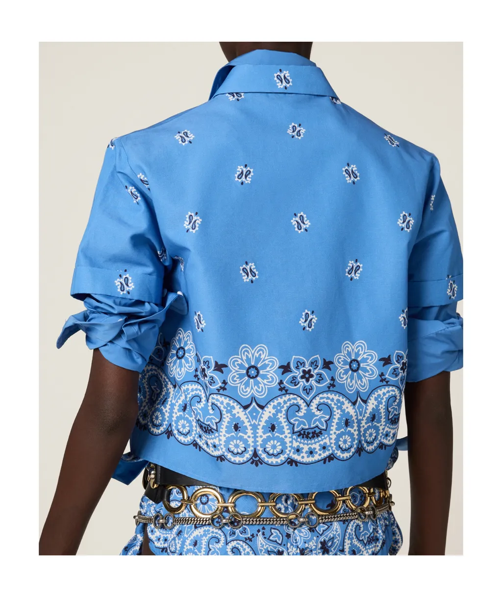 Pattern-Printed Short-Sleeved Shirt