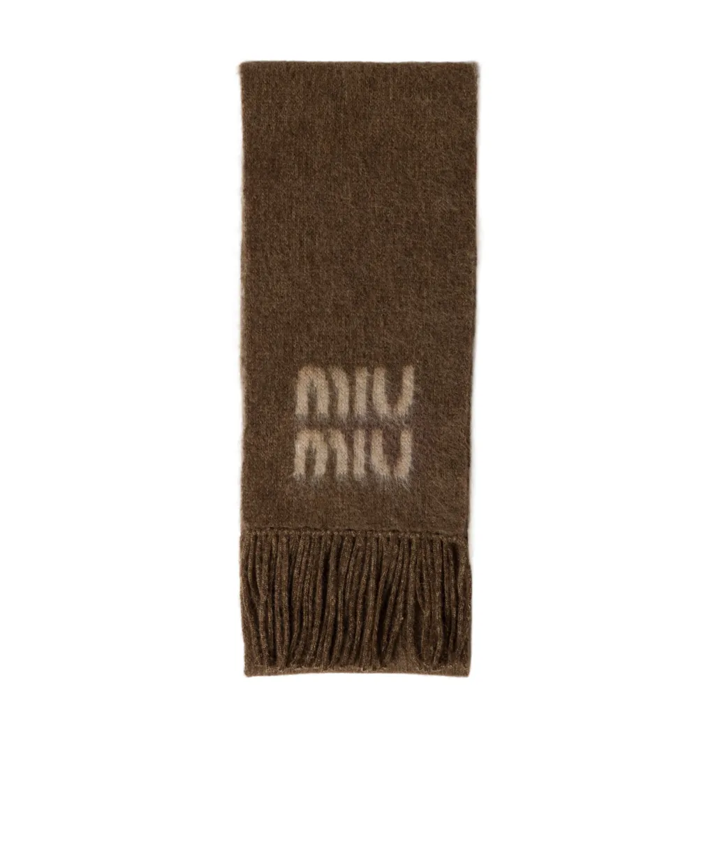 Logo-Detailed Fringed Scarf