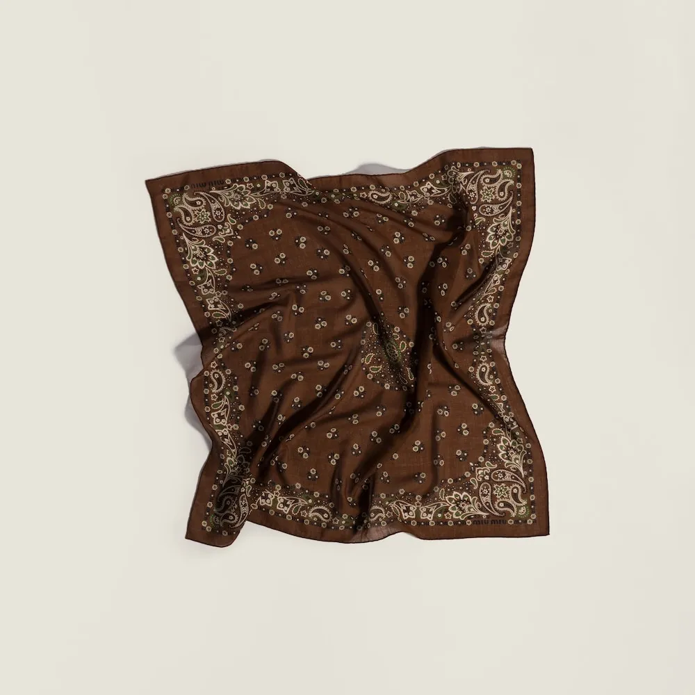 Printed Wool And Cashmere Scarf