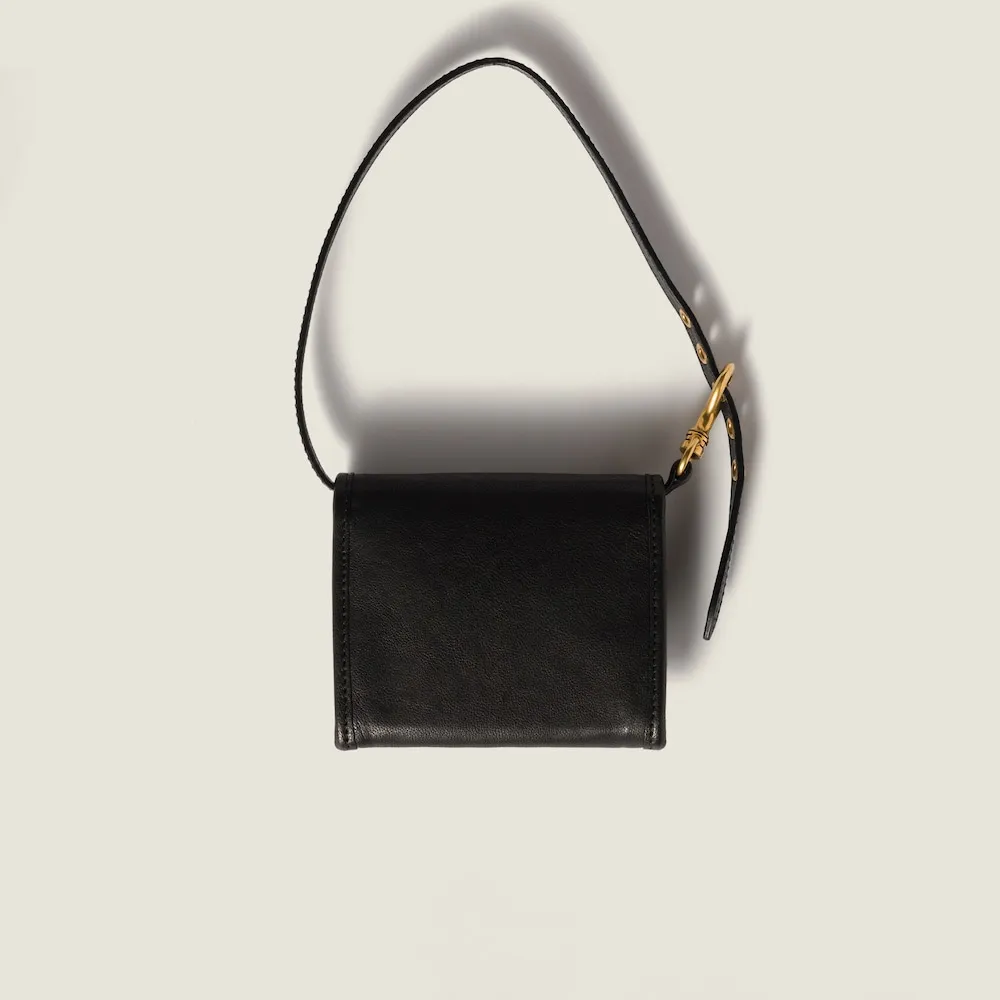 Nappa Leather Wallet With Shoulder Strap
