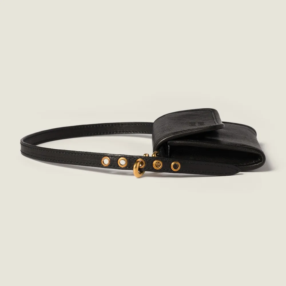 Nappa Leather Wallet With Shoulder Strap