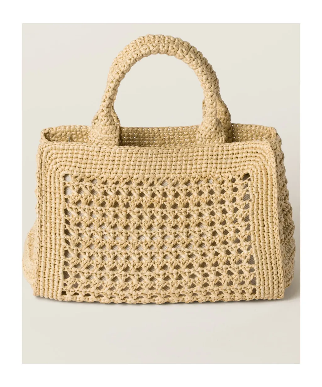 Raffia-Effect Woven Handbag