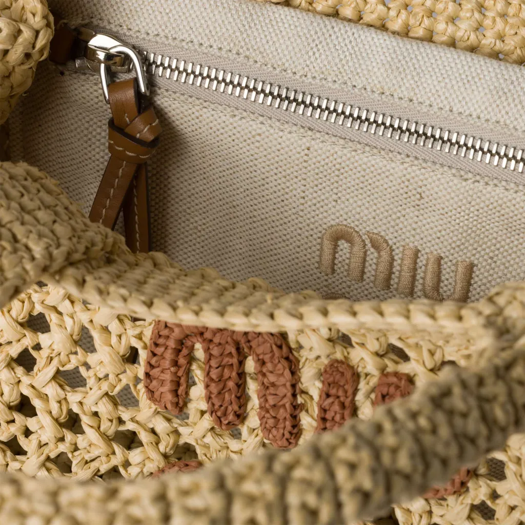 Raffia-Effect Woven Handbag