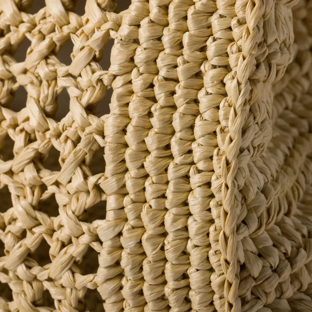 Raffia-Effect Woven Handbag
