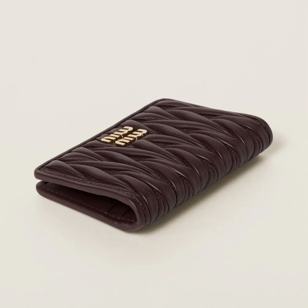 Logo-Lettering Matelassé Cardholder