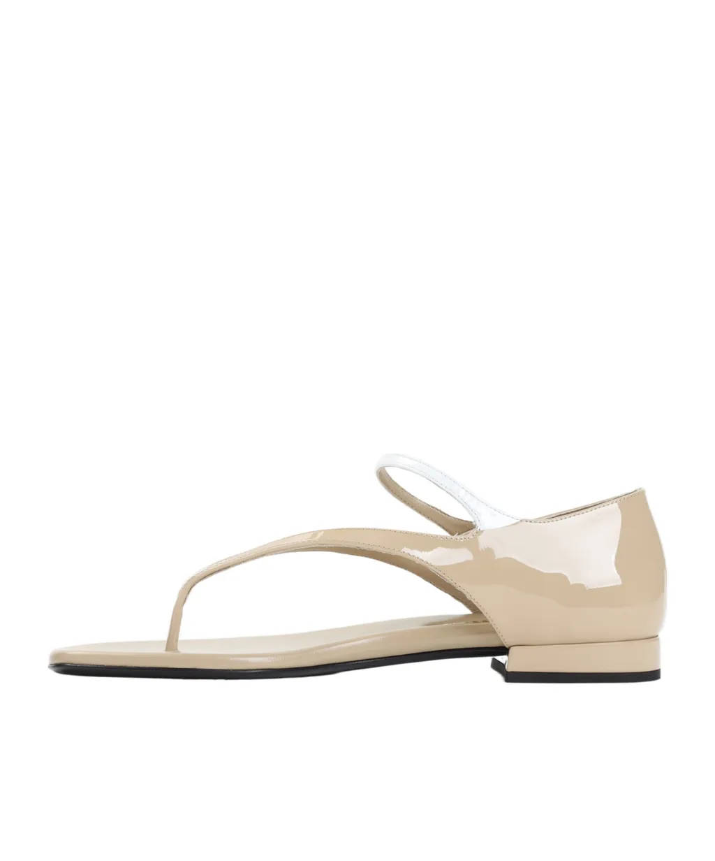 Two-Tone Patent-Leather Sandals