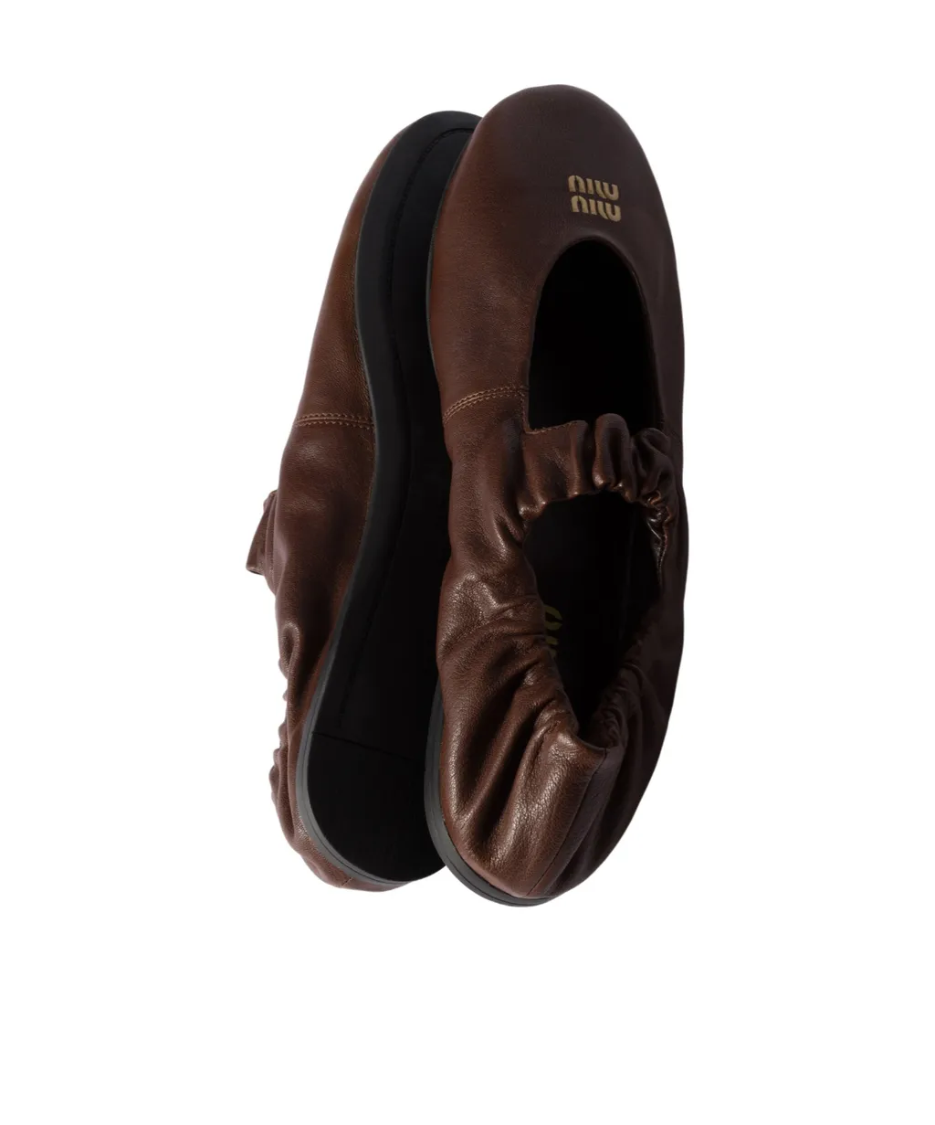 Ruches Nappa Leather Ballerinas