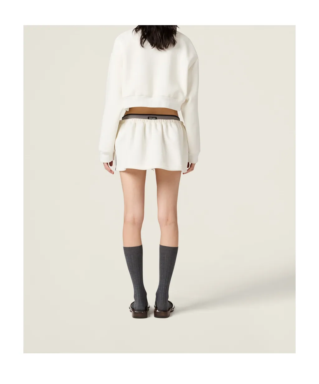 Zipped Cropped Piquet Jacket