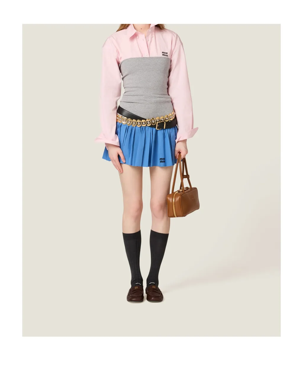 Poplin And Jersey Miniskirt