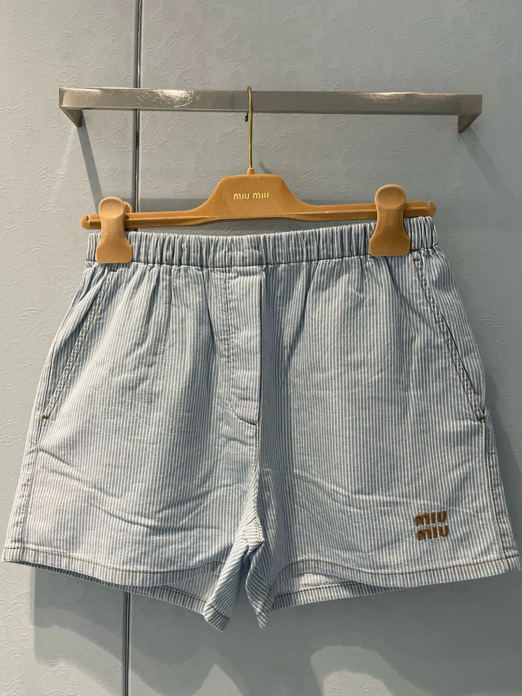 Striped Chambray Bermudas