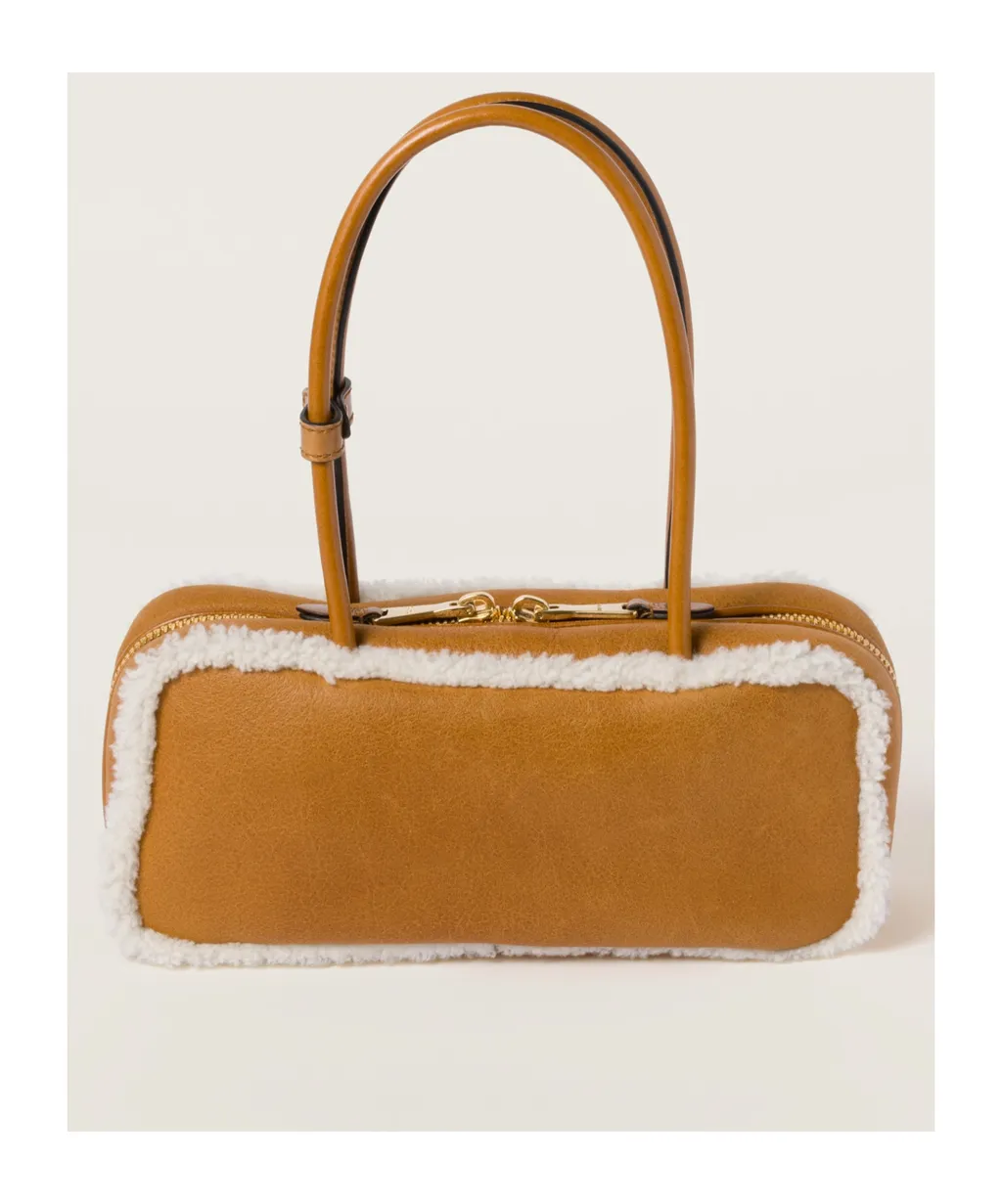 Beau Shearling Top-Handle Bag