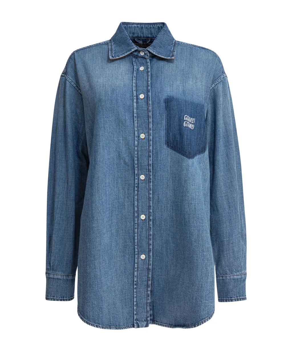 Button-Up Denim Shirt