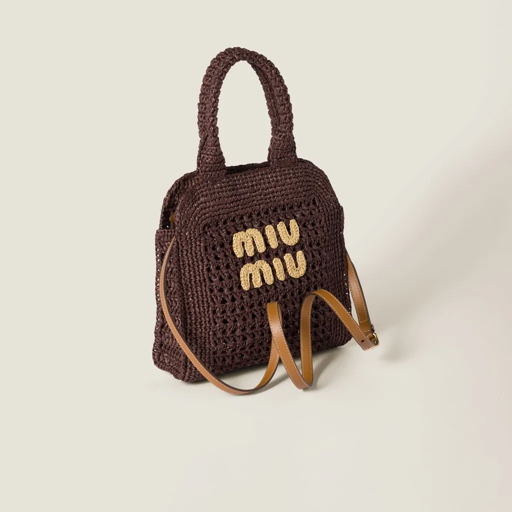 Raffia-Effect Woven Tote Bag