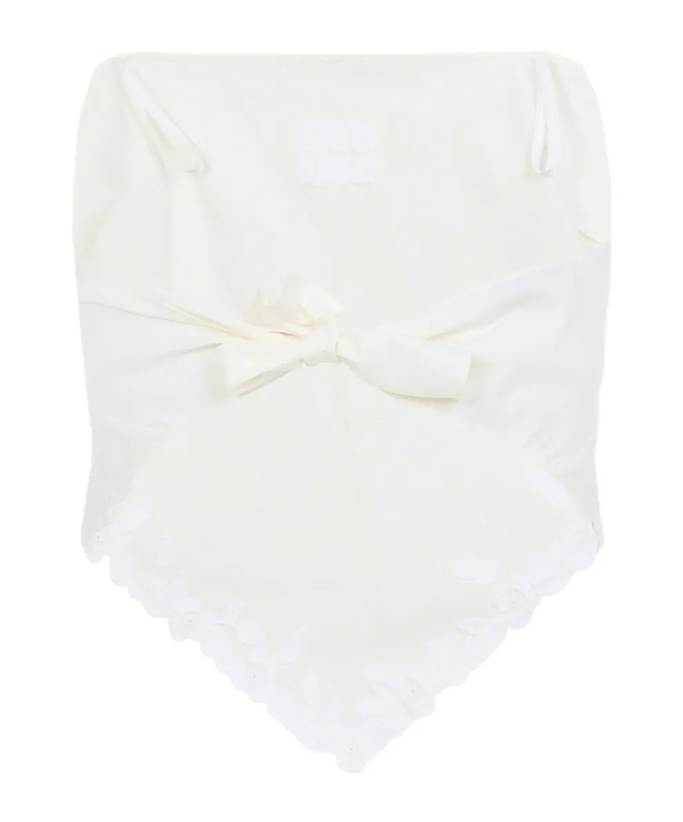 Embroidered Slubbed Canvas Bandana Top