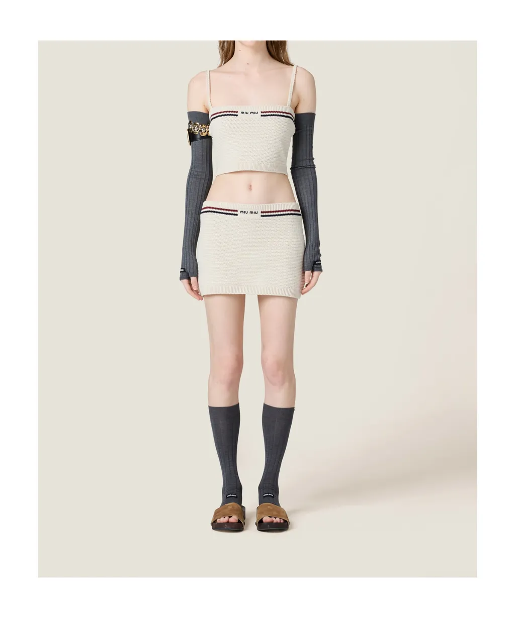 Cotton Knit Miniskirt