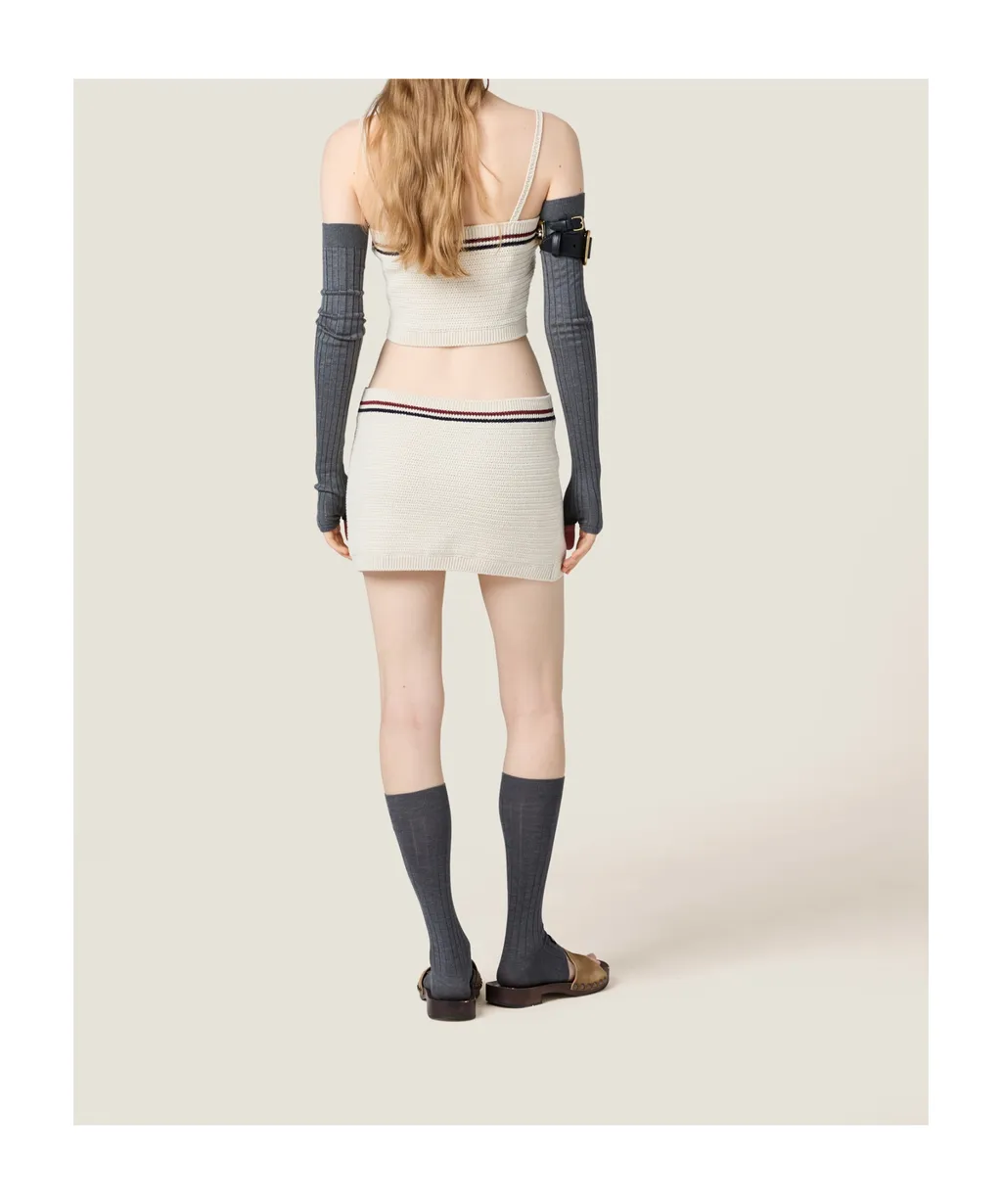 Cotton Knit Miniskirt