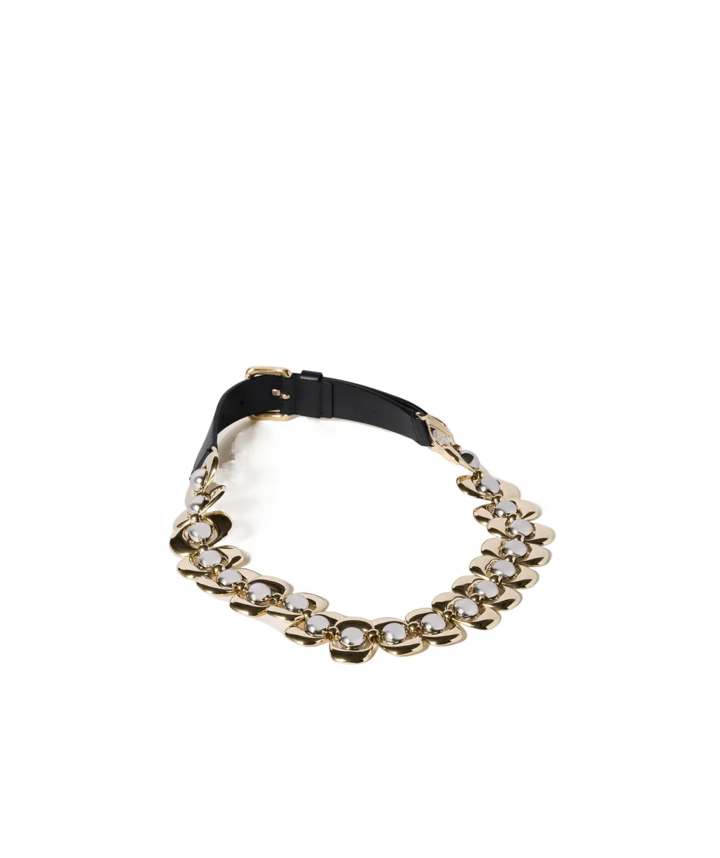 Logo-Engraved Bead-Chain Belt