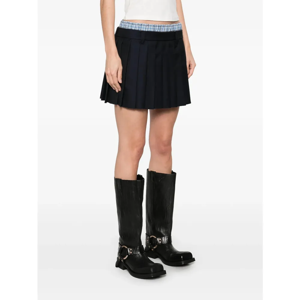 Layered Pleated Mini Skirt