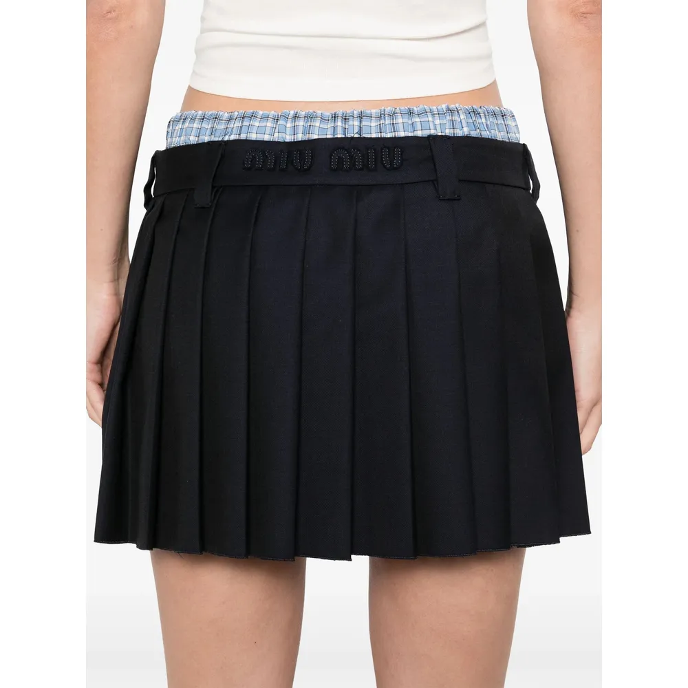 Layered Pleated Mini Skirt
