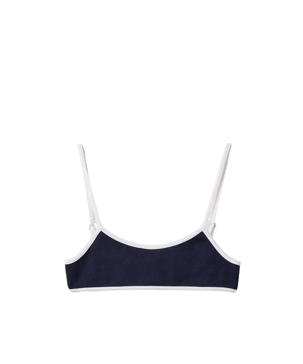 Logo-Patch Technical-Knit Swimsuit Top