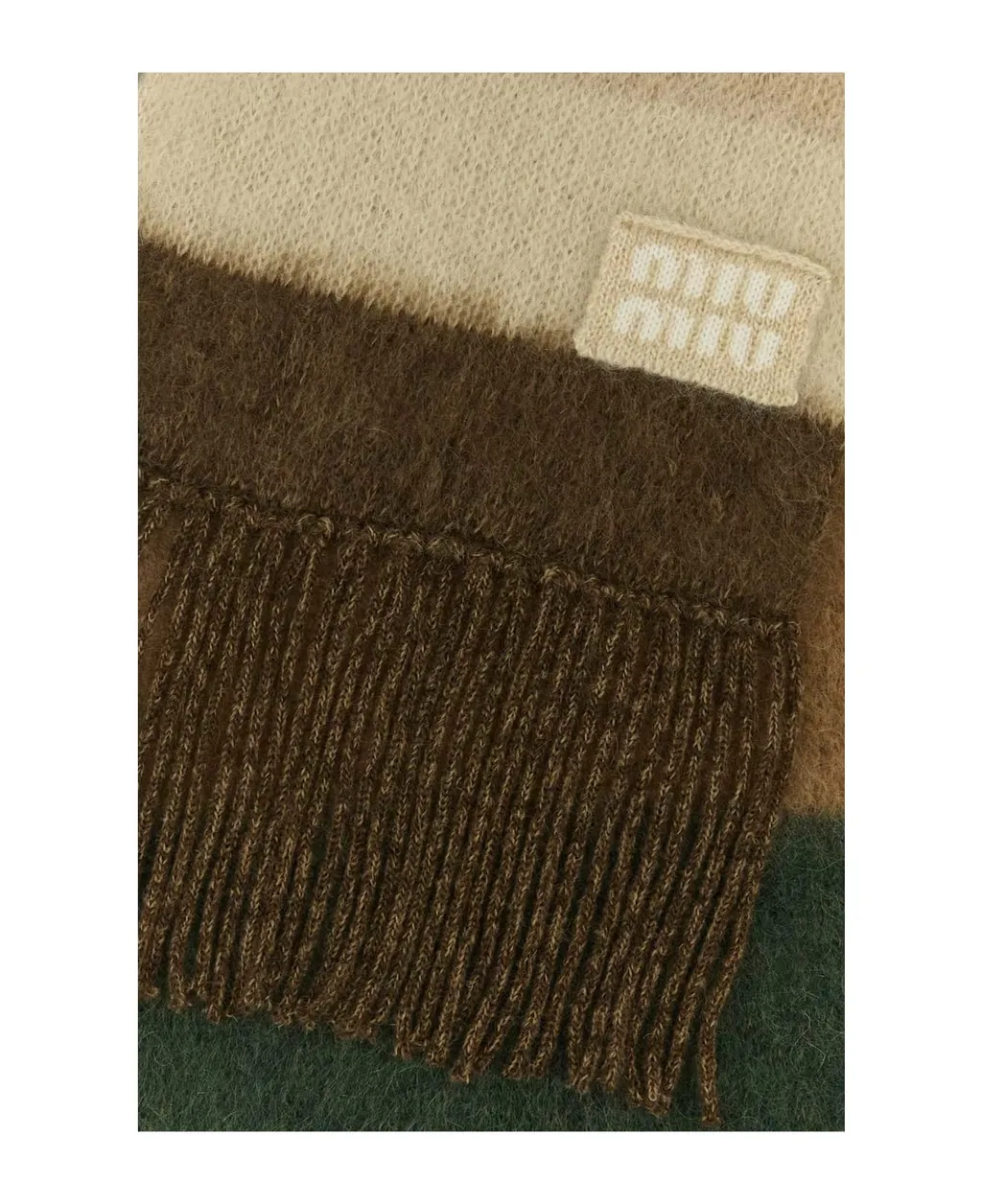 Colour-Block Fringed Scarf