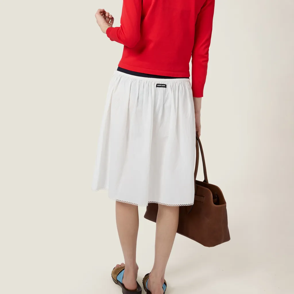 Slubbed Poplin Skirt