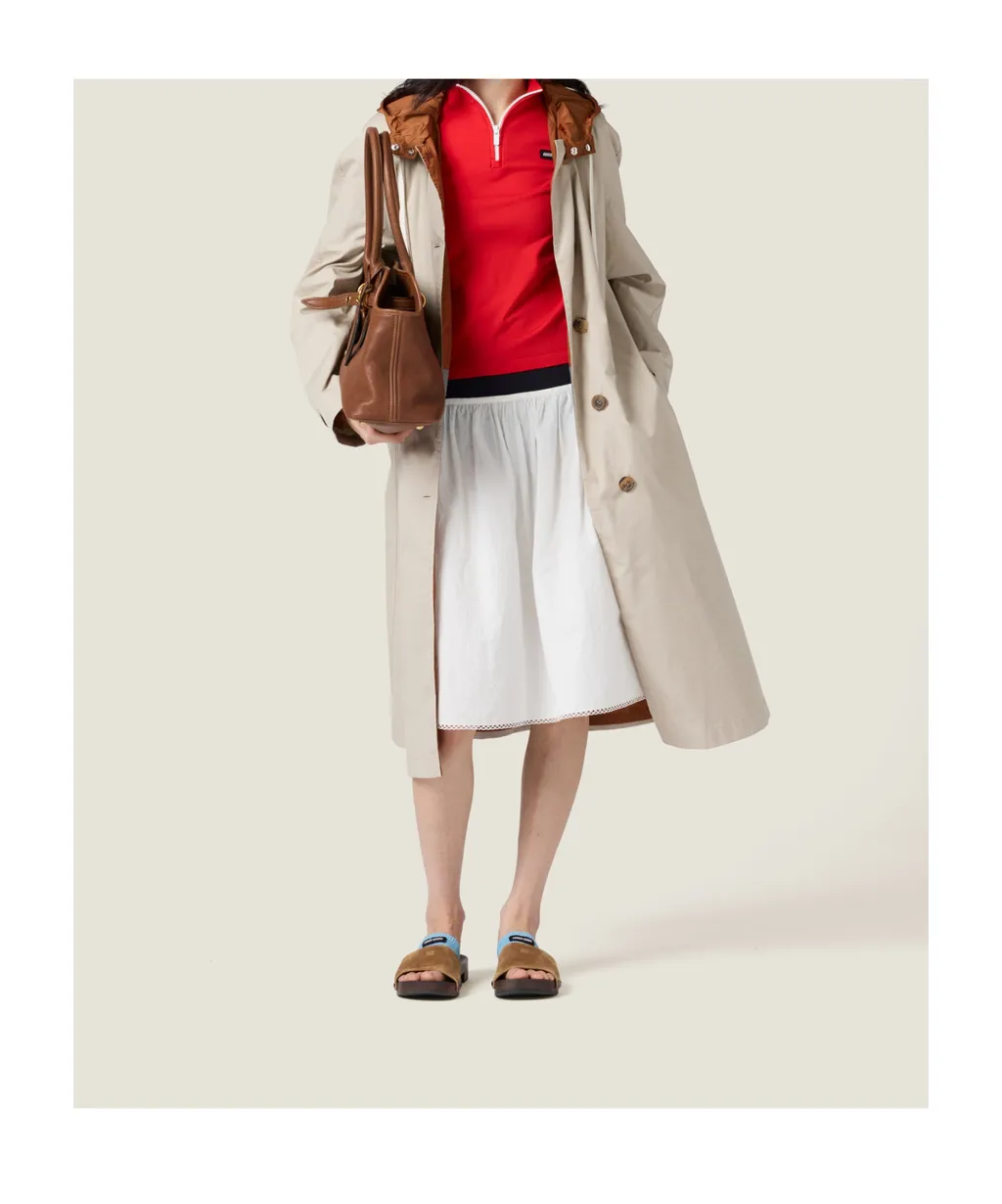Slubbed Poplin Skirt