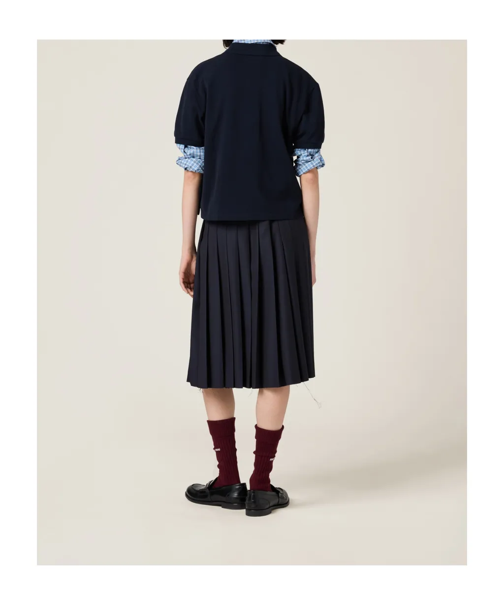 Pleated Batavia Midi Skirt