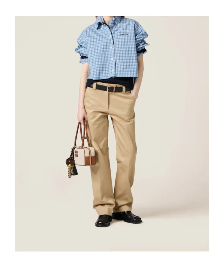 Checked Cropped Shirt