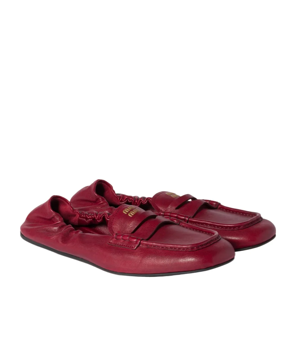 Embossed-Logo Square Toe Loafers