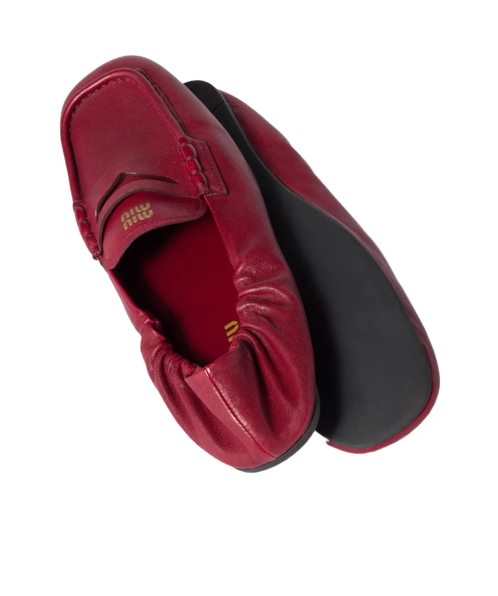 Embossed-Logo Square Toe Loafers