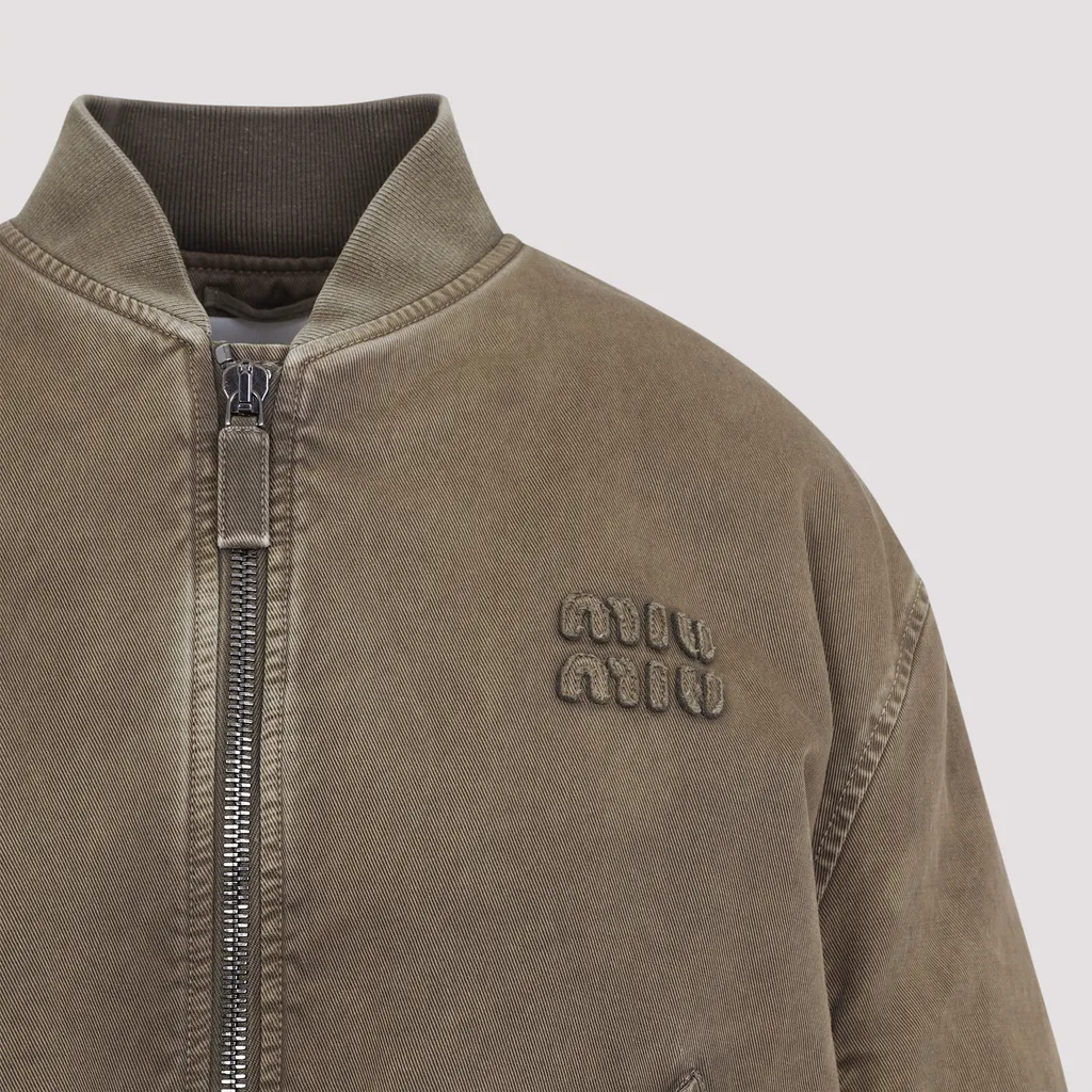 Garment-Dyed Gabardine Bomber Jacket