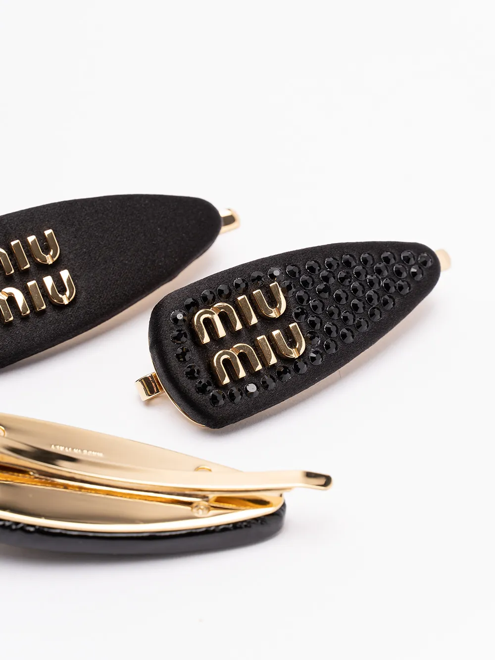 Logo-Lettering Set Of Three Hair Clips
