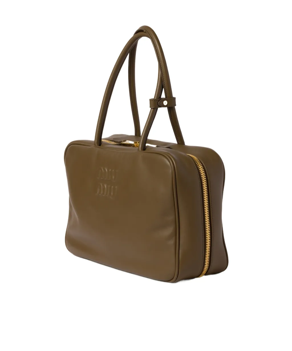 Logo-Embossed Zipped Handbag