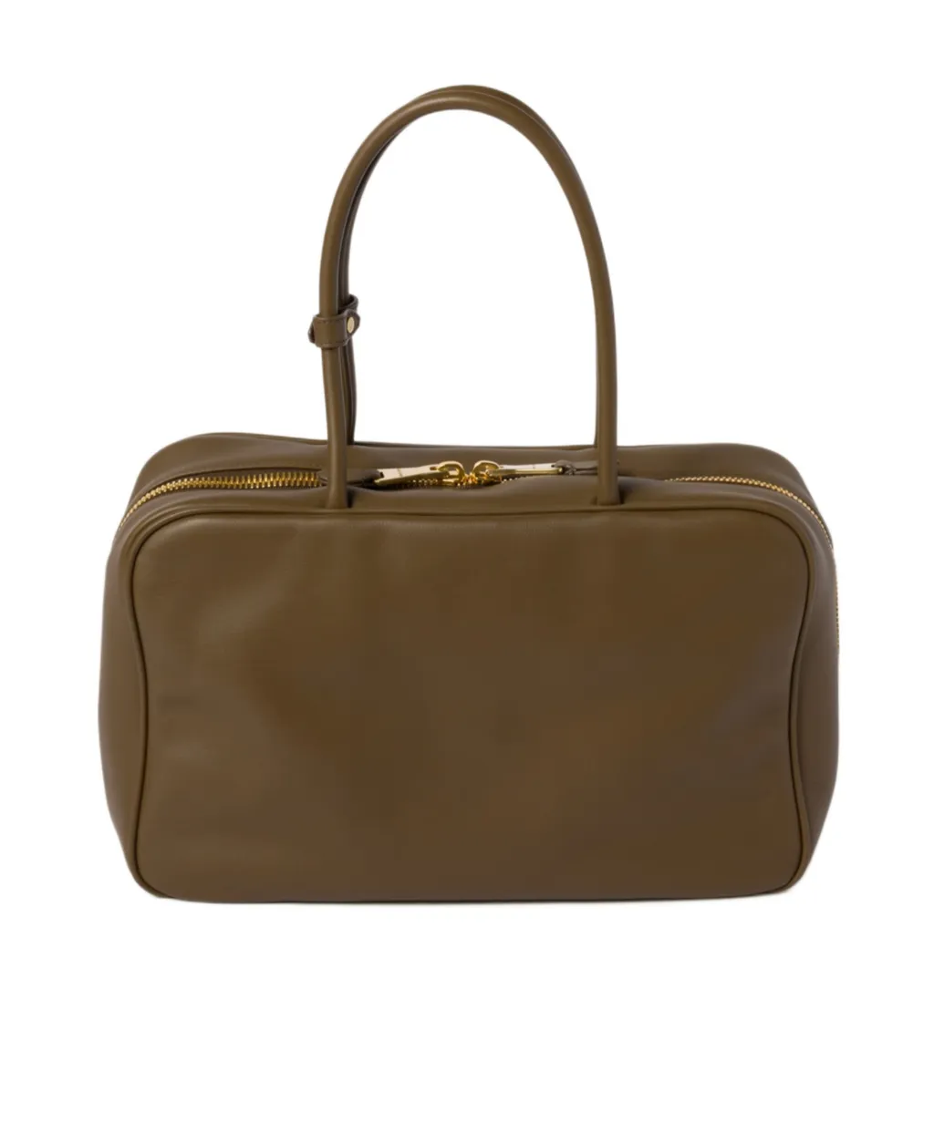 Logo-Embossed Zipped Handbag