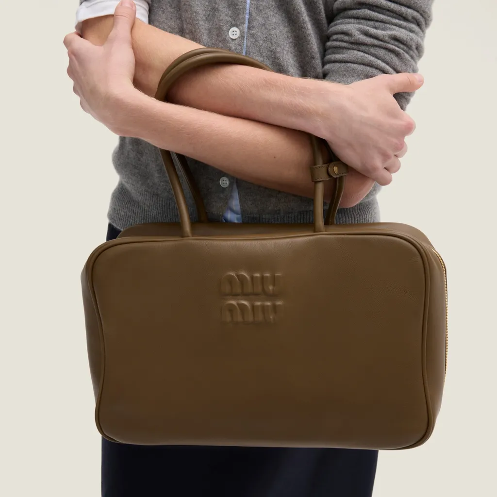 Logo-Embossed Zipped Handbag