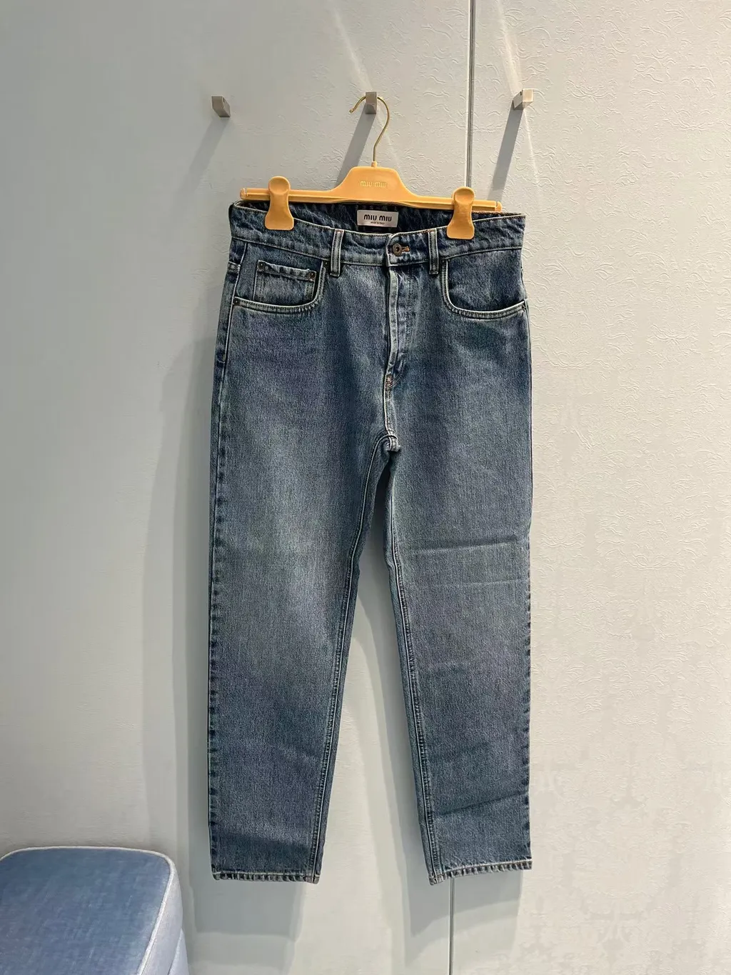 Logo-Embroidered Straight-Leg Jeans