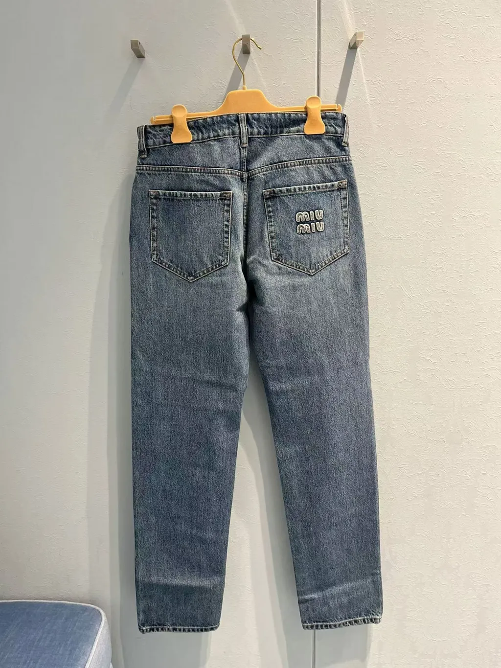 Logo-Embroidered Straight-Leg Jeans