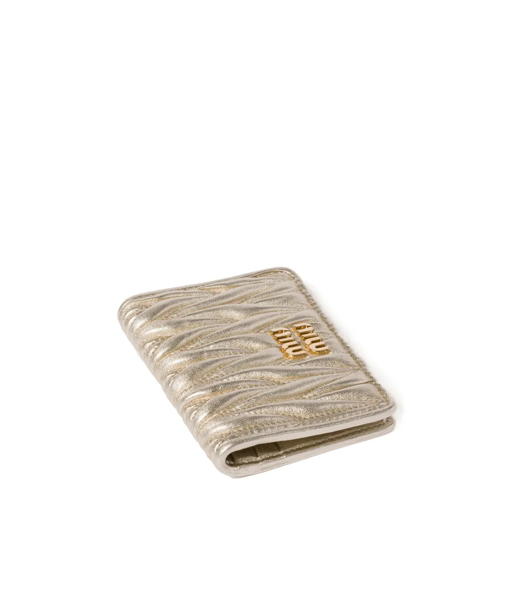 Logo-Lettering Matelassé Cardholder