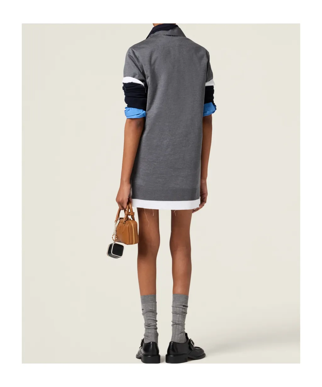 Knit And Poplin Mini-Dress
