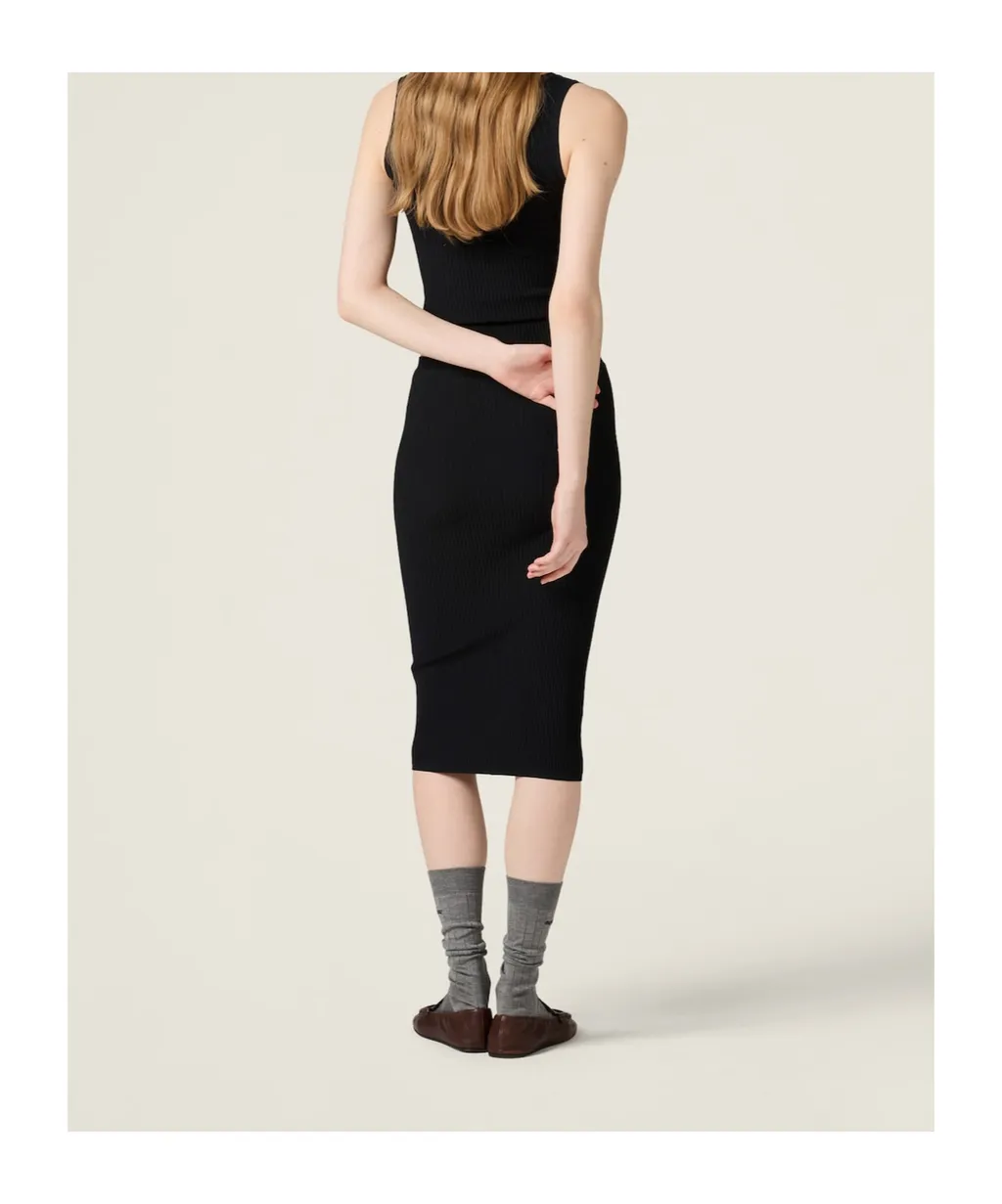 Logo-Embroidered Knitted Skirt
