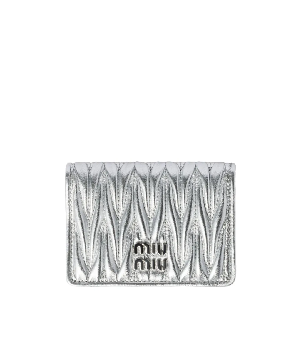 Logo-Lettering Matelassé Cardholder