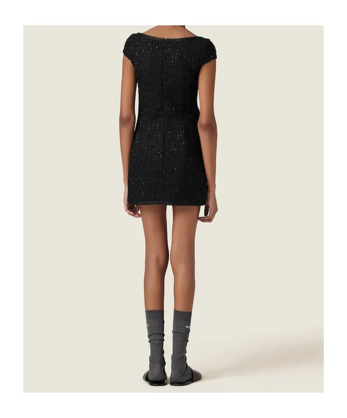 Lamé Bouclé Scoop Neck Mini Dress