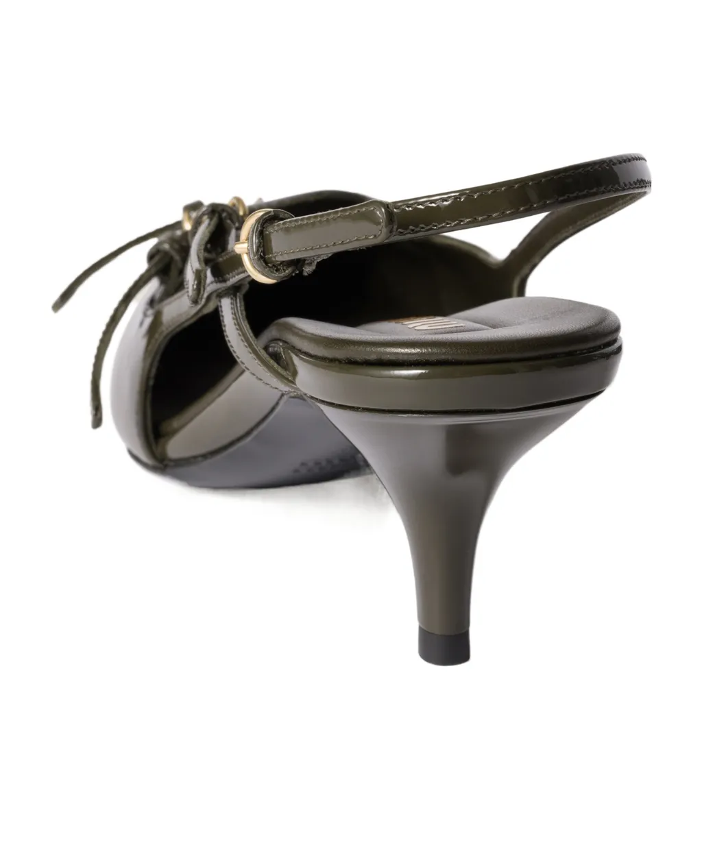 Patent Leather Slingbacks With Buckles